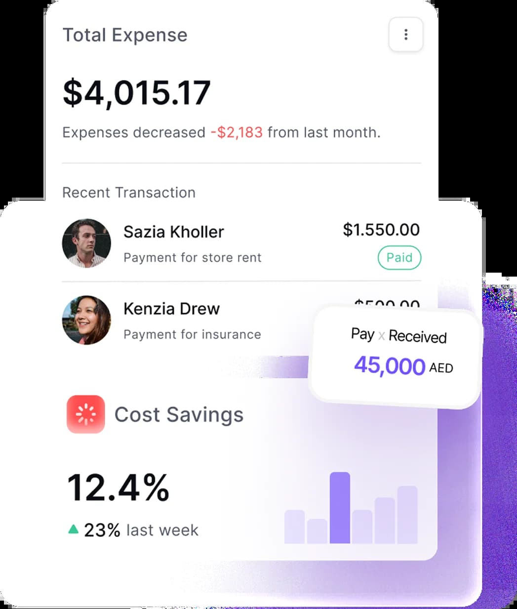 QuickBooks e-invoicing expense and cost savings dashboard