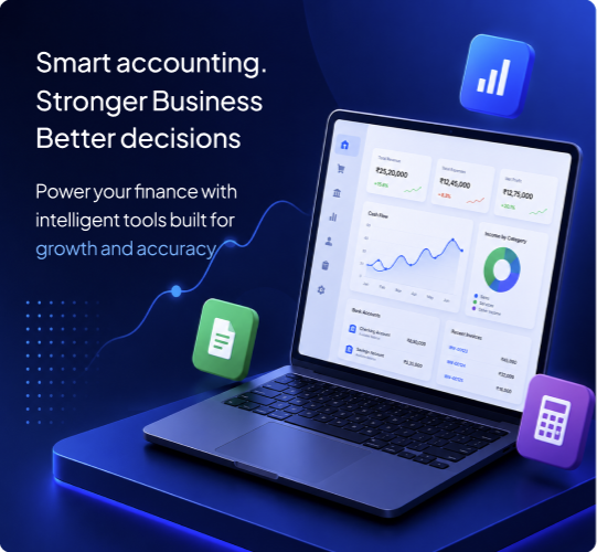 Accounting dashboard on a laptop